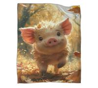 3D Cute Piglet Design Luxurious Super Soft Warm And Cosy Throws Pigs Pattern Fleece Throw Blanket Soft Fuzzy Blanket Soft, Plush, Fluffy, Warm, Cozy - Super Soft Warm Plush 60x80inch(150x200cm)
