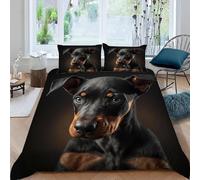 3D Cute Puppy Single Duvet Cover Set Pets Animals Single Bedding Sets Warm Comfort Microfiber Quilt Cover 135x200 cm with 2 Pillowcases for Boys Girls Bedroom y.4075
