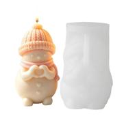 3D Cute Snowman Silicone Candle Mold, DIY Winter Christmas Resin Craft Mold | 3D Snowman Silicone Candle Mold With Knit Hat And Scarf Design For DIY Aromatherapy Candles, Soap, Epoxy Resin, Plaster