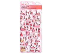 3D Cute Stickers, Pink Cartoon Rabbit Decals, Self-Adhesive Stickers Rewarding Gift, for Scrapbooking Camera Planners Journals Laptops Phone Cases Water Bottle Pen Case