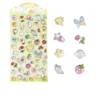 3D Cute Stickers Puffy Stickers Party Bag Filler for Party Rewarding Gifts Kawaii Sticker for Scrapbooks Planners Journals Laptops Adorable Cartoon Mini Sticker for Adult (Green)