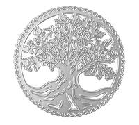 3D Cutting Die Round Hollow Tree Metal Cut Craft Embossed Stencil Background Scrapbooking Album Stamp Metal Cut Stencil Cutting Die for Card Making Scrapbooking Papercraft Album
