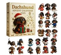 3D Dachshund Advent Calendar 2025, 24 Days Collectible Dachshund Pendant Set, Funny Advent Calendars 2025, Christmas Countdown Calendar for Adults and Kids