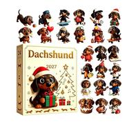 3D Dachshund Advent Calendars 2027, 24 Days Christmas Countdown Calendar | Festive Puppy 3D Acrylic Figures, Dachshund Charm Christmas Tree Decor, For Lovers Family Holiday Decor Holiday Advent Favors