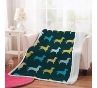 3D Dachshund Throw Blanket 100x130cm Microfiber Fleece Ultra Soft Cozy Plush Warm Animals Dogs Sherpa Blanket All Season for Home Couch Bed Chair Travel（Pattern 22-6）