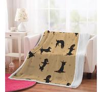 3D Dachshund Throw Blanket 130x150cm Microfiber Fleece Ultra Soft Cozy Plush Warm Animals Dogs Sherpa Blanket All Season for Home Couch Bed Chair Travel（Pattern 20-19）