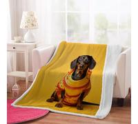 3D Dachshund Throw Blanket 130x150cm Microfiber Fleece Ultra Soft Cozy Plush Warm Animals Dogs Sherpa Blanket All Season for Home Couch Bed Chair Travel（Pattern 3-19）