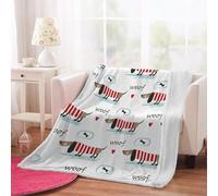 3D Dachshund Throw Blanket 150x200cm Microfiber Fleece Ultra Soft Cozy Plush Warm Animals Dogs Sherpa Blanket All Season for Home Couch Bed Chair Travel（Pattern 2-20）