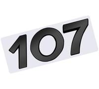 3D Decal Emblem Logo Sicker for Peugeot 107, Front and Rear Of the Car Letter Badge Decoration Badge Sticker Car Accessories,A Black