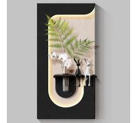 3D Decor Living Room,Creative Landscape Wall Sculptures with LED,Modern Home Decorative Painting,for Bedroom,Living Room,Entryway,Plug-in Power Supply A,70 * 140