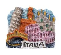 3D Decorative Fridge Magnet Italian Cities Rome Florence Milan Venice Pisa Souvenir Artistic Souvenir in Vintage Coloured Resin Gift Idea Magnetic Whiteboard Home Kitchen Office