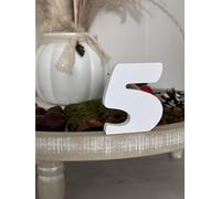 3D Decorative Letters Single Letters A-Z 0-9 and & Assorted Colours for Custom Lettering, Names and Words; Wedding, Birth, Gifts, Nursery (White, 5)