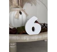 3D Decorative Letters Single Letters A-Z 0-9 and & for Custom Lettering, Names and Words; Wedding, Birth, Gifts, Nursery (White, 6)