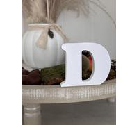 3D Decorative Letters Single Letters A-Z 0-9 and & for Custom Lettering, Names and Words; Wedding, Birth, Gifts, Nursery (White, D)