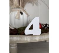 3D Decorative Letters Single Letters A-Z 0-9 and & for Custom Lettering, Names and Words; Wedding, Birth, Gifts, Nursery (White, 4)