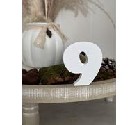 3D Decorative Letters Single Letters A-Z 0-9 and & for Custom Lettering, Names and Words; Wedding, Birth, Gifts, Nursery (White, 9)