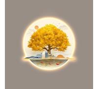 3D Decorative Wall Art with LED Lighting, Flowing Water Landscape Design for Feng Shui, Ideal for Entrance Areas and Living Rooms