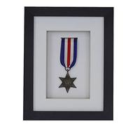 3d Deep Box Frame To Display War/Military/Sports Medals Black White Grey Oak-1 Medal-Black Frame With White Mount
