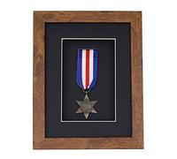 3d Deep Box Frame To Display War/Military/Sports Medals Black White Grey Oak-1 Medal-Medium Distressed Oak Frame With Black Mount