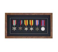 3d Deep Box Frame To Display War/Military/Sports Medals Black White Grey Oak-6 Medium Distressed Oak-Black Frame With White Mount