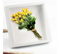 3D Deep Shadow Box Frame 8x8in, white craft box frame 3D deep box frame, 22x22 cm display box, deep photo frame for filling objects under 3 cm photo pictures artwork memories flowers DIY crafts