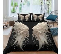 3D Design Cosy Microfibre angel wings Duvet Cover All Season Bedding Sets with Pillowcases decorative art style Bed Quilt Cover Easy Care Breathable Machine Washable for Couples King（220x240cm）