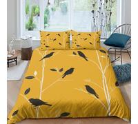 3D Design Cosy Microfibre Birds On Quilt Cover Sets Soft Bedding Set with Pillow Cases Nature-Inspired Wall Decor Bedding Quilt Cover All Season Machine Washable for Home Decor Single（140x200cm）