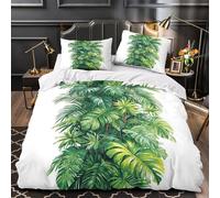 3D Design Printed 3 Pcs Bedding Set Bed Decor Zipper Closure Super Tropical Foliage Quilt Cover Hypoallergenic Hotel Quality for Adults,Youth,Kids botanical Garden Duvet Cover Single（135x200cm）