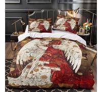 3D Design Printed 3 Pcs Bedding Set Bedroom Decor Hidden Zipper Super Soft Angel Embrace Comforter Cover Easy Care Machine Washable for Boys,Kids,Women romantic Quilt Cover Single（135x200cm）