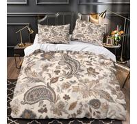 3D Design Printed 3 Pcs Bedding Set Ornate Floral Duvet Cover Bed Decor Zipper Extra Soft Breathable Anti-allergic for Children,Teenagers,Youth Vintage Paisley Comforter Cover Single（135x200cm）