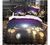 3D Design Printed 3 Pcs Bedding Set Room Decor Zipper Closure Design Magical Book Glow Quilt Cover Washable Wrinkle-Resistant for Kids,Women,Teenagers cozy Fairy Light Duvet Cover King（220x240cm）