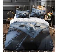 3D Design Printed 3 Pcs Bedding Set Room Decor Zipper Closure Design Stealth Fighter Quilt Cover Washable Wrinkle-Resistant for Kids,Women,Teenagers military Aircraft Duvet Cover Single（140x200cm）