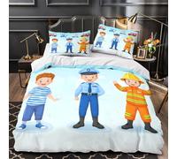 3D Design Printed 3-Piece Bedding Set Bed Decor Super Children Playing Comforter Cover Hypoallergenic Machine Washable for Teens,Boys,Children Coon Rescue Theme Quilt Cover Super king（260x220cm）