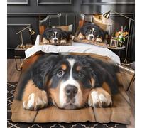 3D Design Printed 3-Piece Bedding Set Bedroom Decor Extra Cute Puppy Comforter Cover Breathable Wrinkle-Resistant for Girls,Teens,Boys fluffy Bernese Mountain Quilt Cover Super king（260x220cm）