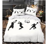 3D Design Printed 3-Piece Bedding Set Bedroom Decor Zipper Ultra Soft Basketball Player Action Duvet Cover Breathable Wrinkle-Resistant for Youth,Adults,Girls Comforter Cover King（220x240cm）