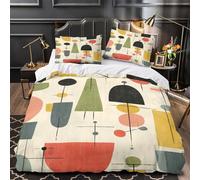3D Design Printed 3-Piece Bedding Set Home Decor Hidden Zipper Extra Soft Abstract Duvet Cover Washable Anti-allergic for Adults,Women,Boys Mid Century Modern Comforter Cover Single（140x200cm）