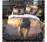 3D Design Printed 3 Pieces Bedding Set Bed Decor Ultra Majestic Lion Quilt Cover Washable Anti-allergic for Teens,Youth,Women fantasy Mountain Duvet Cover Super king（260x220cm）