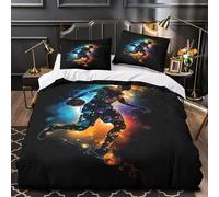 3D Design Printed 3 Pieces Bedding Set Home Decor Basketball Player Duvet Cover Hypoallergenic Anti-allergic for Girls,Boys,Children dynamic Sports Illustration Comforter Cover Single（135x200cm）