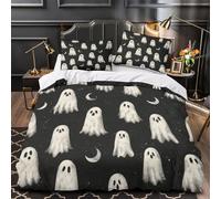 3D Design Printed 3PCs Bedding Set Room Decor Hidden Zipper Ultra Soft Halloween Ghosts Duvet Cover Washable Breathable for Teenagers,Adults,Boys Vintage Spooky Comforter Cover King（220x240cm）