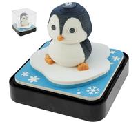 3D Desk Calendar, 2025 Calendar Memo Pad with LED Lights, Tear-Away 3D Desk Note Pad with Acrylic Box, Creative Penguin DIY Memo Pad Paper Carving Art for Home Office Desktop (Penguin)