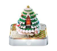 3D Desk Calendar 2025, Time Piece Calendar 2025, Christmas Tree House, Tear-Away 3D Paper Art Notepad w LED Lights, 3D Paper Carving Art Craftwork Desk Decoration for Office Room (Silver)