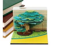 3D Desk Calendar 2026-2026 Calendar Memo Pad, 3D Tree Art Notepad, Home Decor Arts and Crafts for Christmas House - Warming School Dorm College Office Student Teacher Family Family
