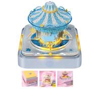 3d Desk Calendar 2026, 3d Carousel Time Piece Calendar Memo Pad With Led Lights, Creative Desktop Carving Paper Sculpture Daily Weekly Planner Tearable Sticky Notes Crafts Gifts (Blue)