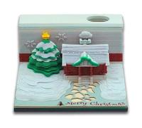 3D Desk Calendar 2026,3D Paper Sculpture Calendar 2026,Creative Paper Carving Art Memo Pad Notepad,Tear-Away 3D Sticky Notes,for Record,Planner,Habit Tracker,Bookmark,and Office Decor
