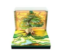 3D Desk Calendar 2026, 3d tear away calendar, Desk Calendar Weekly Planner with Light, 3D Memo Pad Creative Time Piece Calendar Magic Tree Rip Away Paper Carving