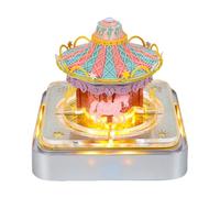 3D Desk Calendar, 2026 Calendar Memo Pad with LED Light, Tear-Away 3D Desk Note Pad with Acrylic Box, Creative Carousel Shape DIY Memo Pad Paper Carving Art for Home Office Desktop (Carousel)