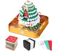 3D Desk Calendar 2026, Christmas Tree 3D Tear Away Calendar, 2026 3D Notepad Calendar with Led Lights, DIY Paper Carving Art Memo Pad for Office Desktop Decoration Gift (Christmas tree)
