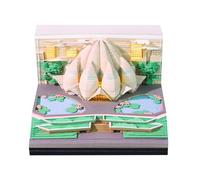 3D Desk Calendar 2026,Time Piece Calendar 2026,Tear-Away 3D Paper Art Notepad with LED Lights,Creative 3D Memo Artsy Pad Calendars,for Office Home Desktop Decoration Ornaments