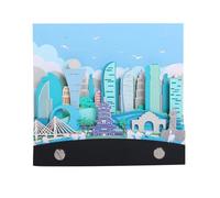 3D Desk Calendar, 3D City Landmark Buildings Paper Carving Tear Away Memo Pad Calendar 2026