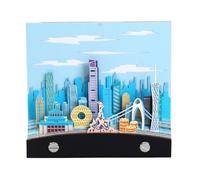 3D Desk Calendar, 3D Paper Carving City Landmark Buildings Memo Pad Calendar 2026